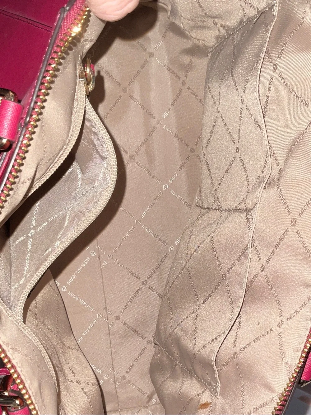 Michael Kors Maroon Saffiano Leather Satchel